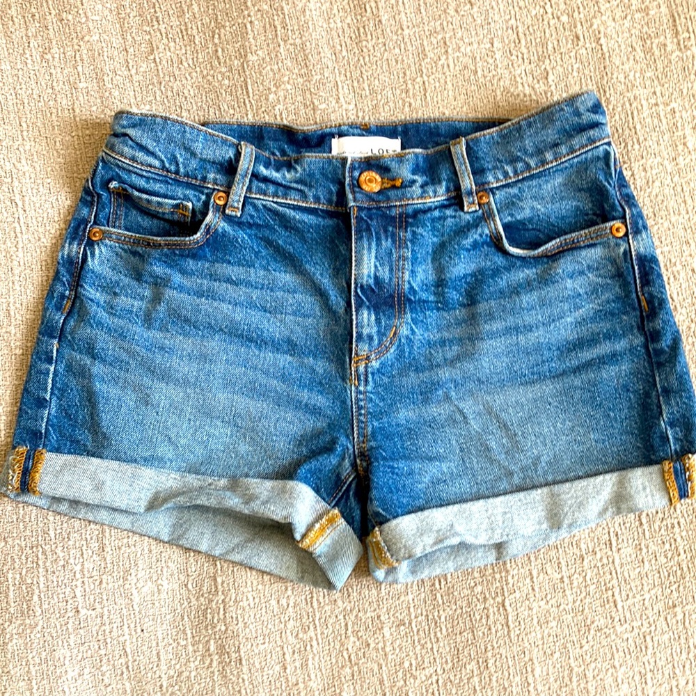 Ann Taylor loft rolled hem denim jean shorts
